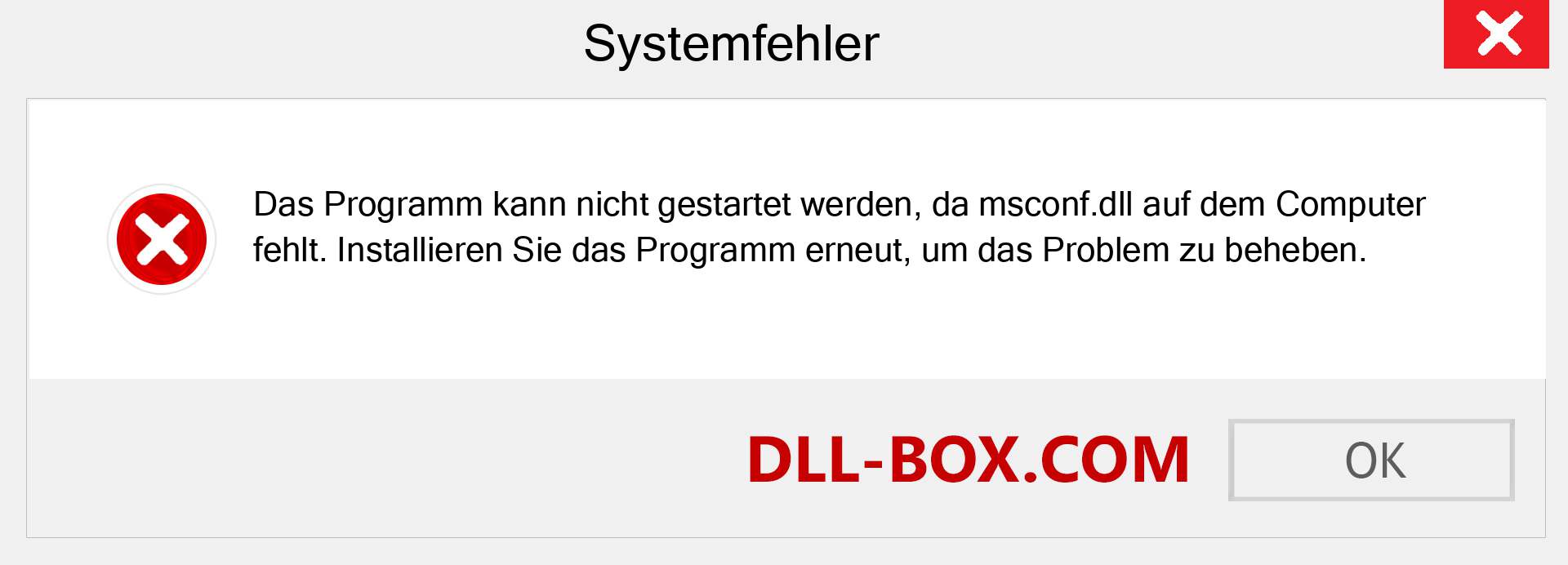 msconf.dll-Datei fehlt?. Download für Windows 7, 8, 10 - Fix msconf dll Missing Error unter Windows, Fotos, Bildern