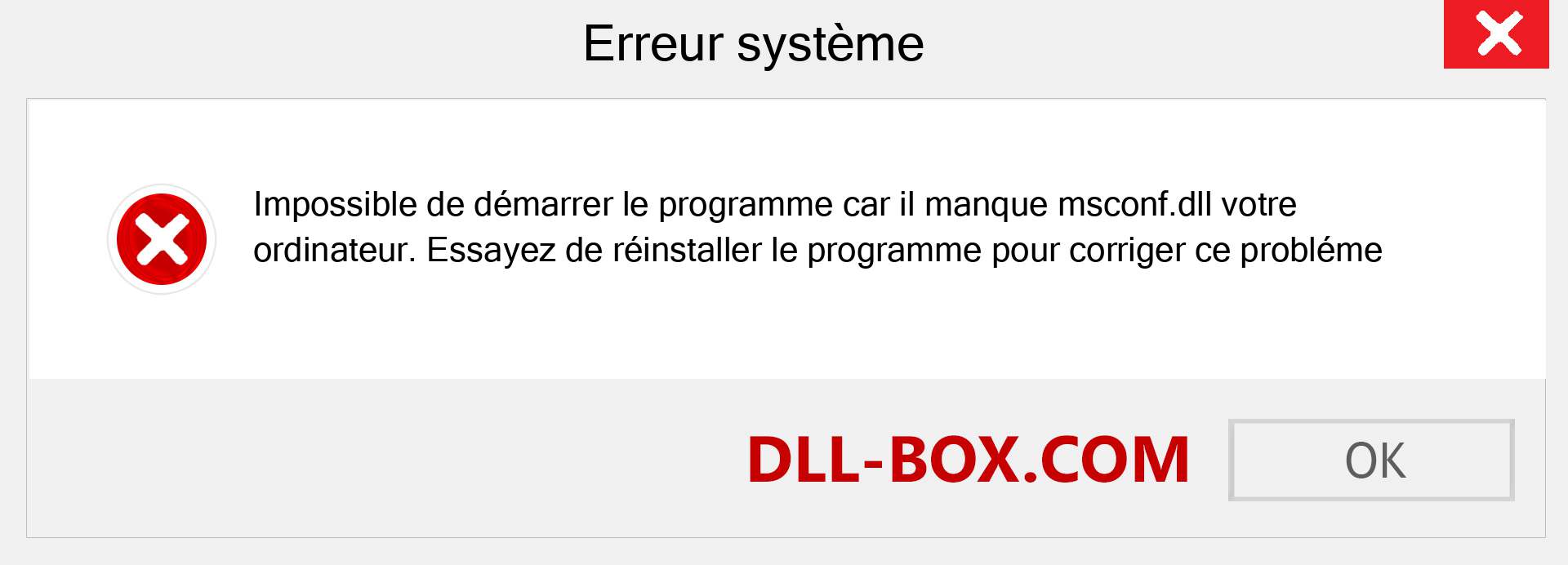 Le fichier msconf.dll est manquant ?. Télécharger pour Windows 7, 8, 10 - Correction de l'erreur manquante msconf dll sur Windows, photos, images